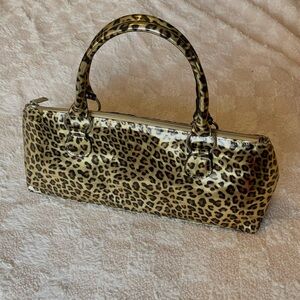 Leopard Cheetah Print Metallic Handbag Purse Wine Cooler